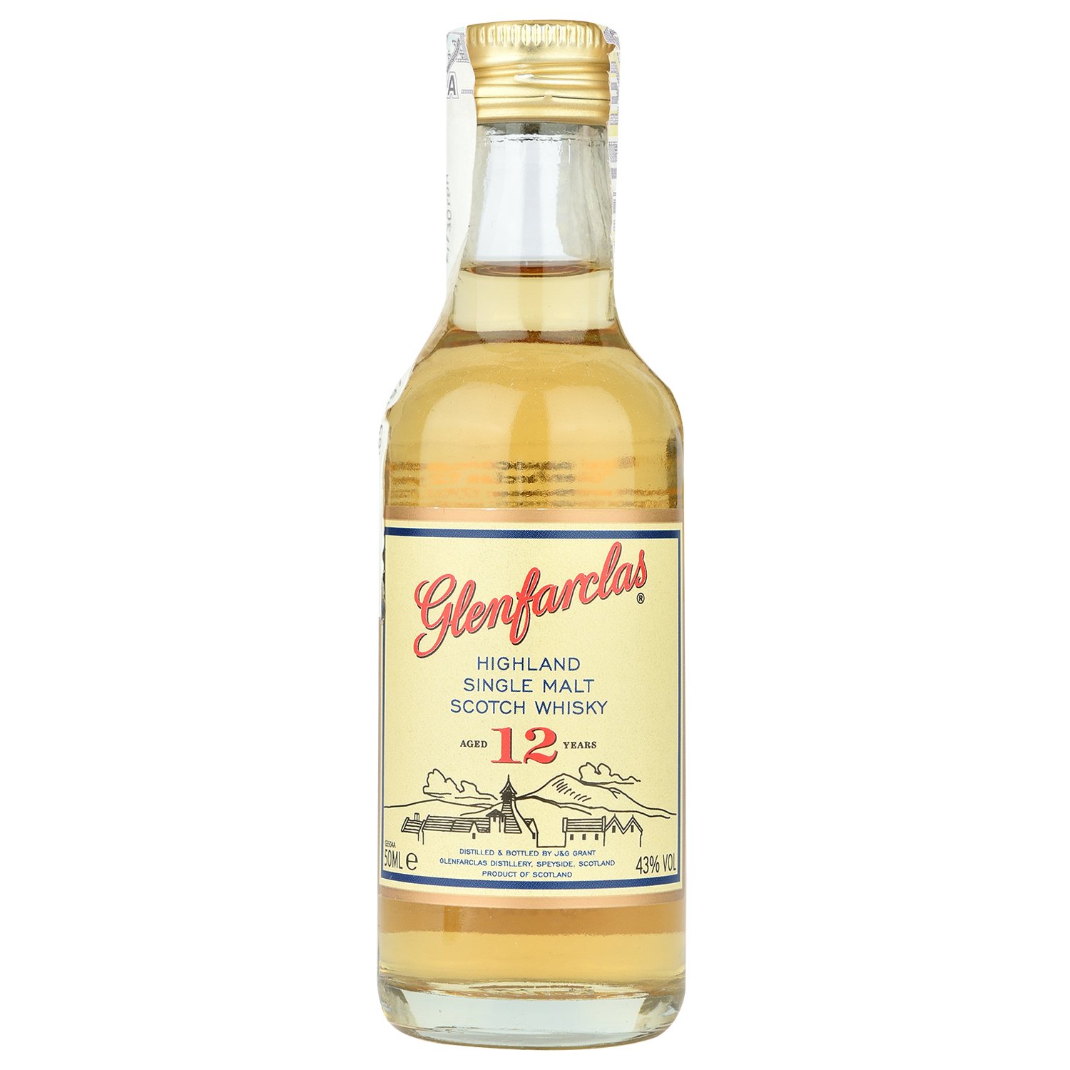Виски Glenfarclas Single Malt Scotch Whisky 12 yo, 43%, 0,05 л - фото 1