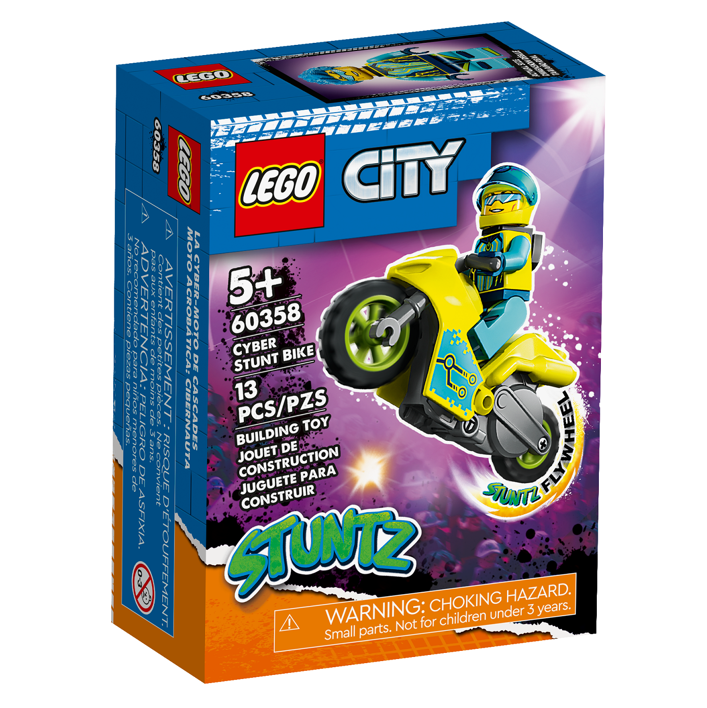 Конструктор LEGO City Stuntz Кібер трюковий байк, 13 деталей (60358) - фото 1