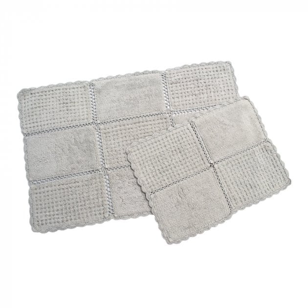 Набір килимків Irya Sandy silver, 100х65 см та 65х45 см, сріблястий (svt-2000022260787) - фото 1