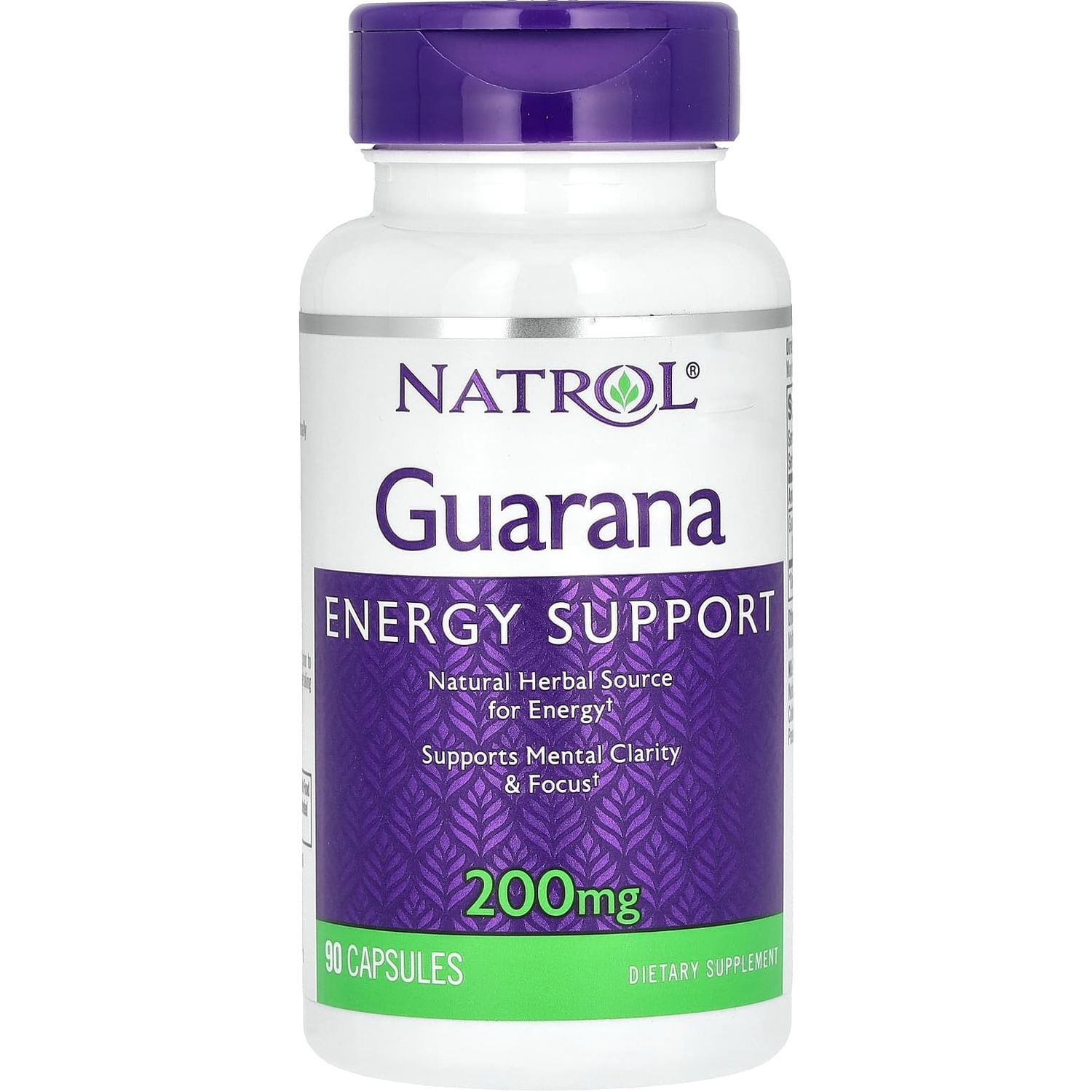 Натуральная добавка Natrol Energy Support Guarana 200 мг 90 капсул - фото 1