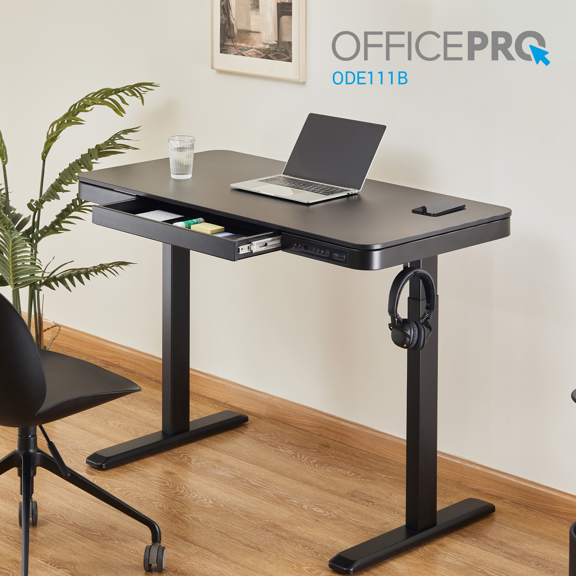Комп'ютерний стіл OfficePro з електрорегулюванням висоти чорний (ODE111B) - фото 17