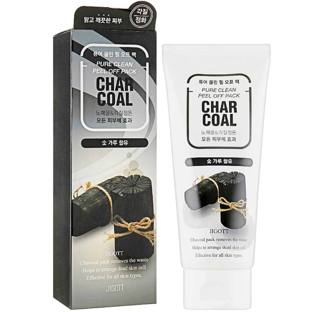 Пілінг-маска для обличчя Jigott Pure Clean Peel Off Pack Charcoal Вугілля, 180 мл - фото 1
