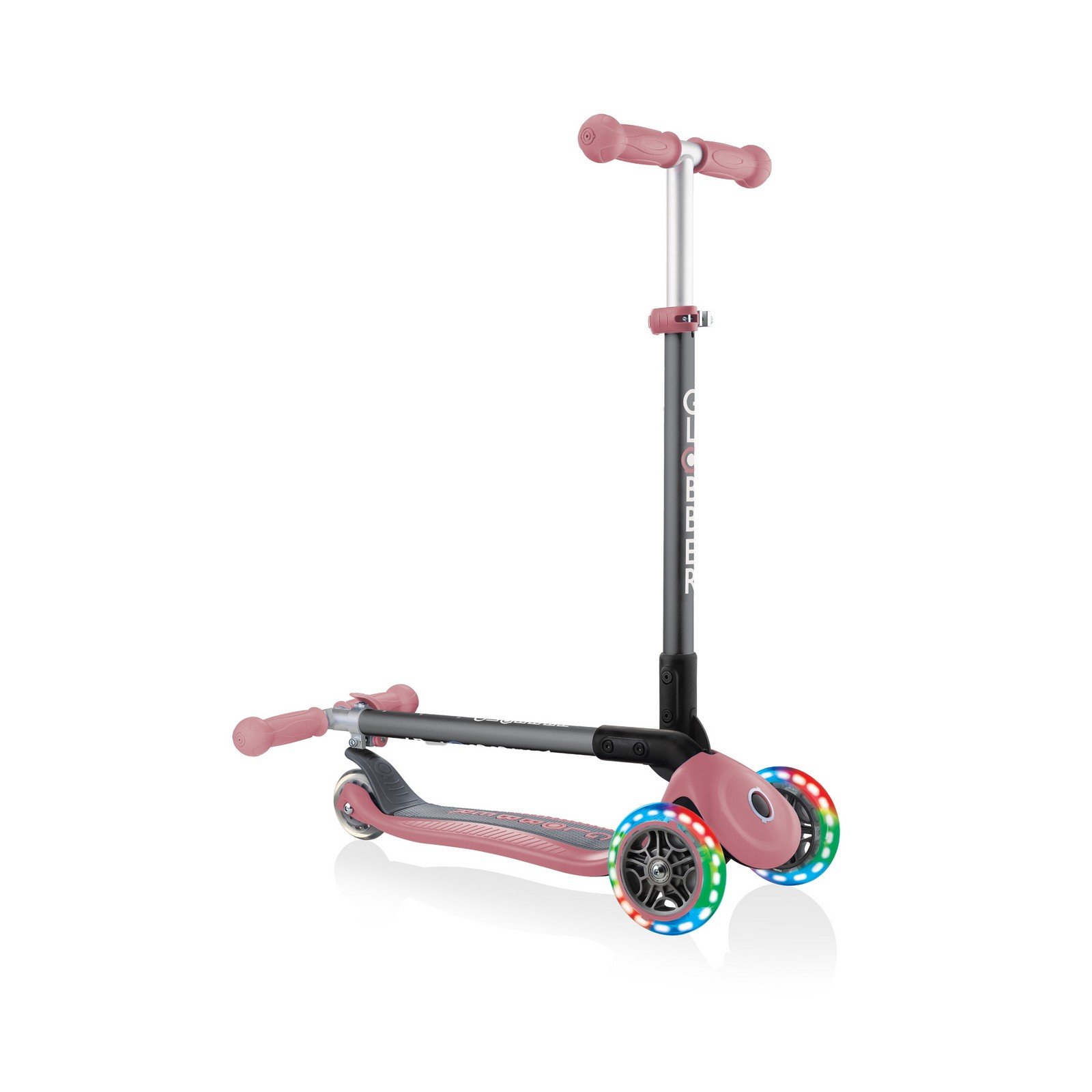 Самокат Globber Primo foldable lights, колеса з підсвічуванням, пастельно-рожевий (432-210-2) - фото 5