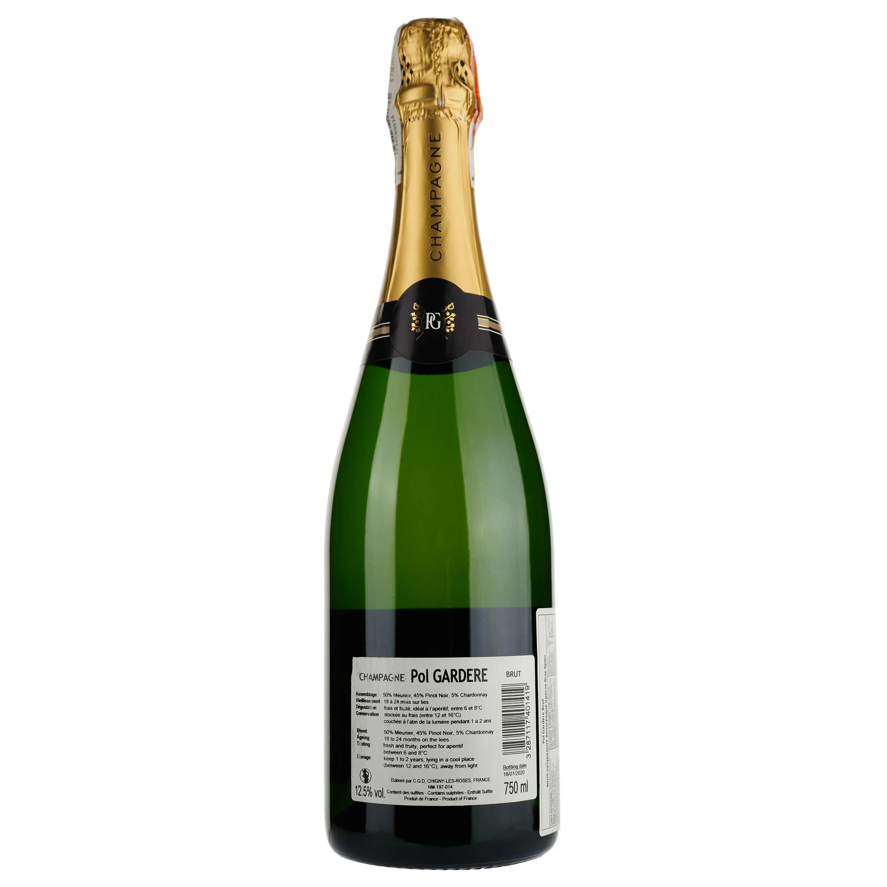 Шампанське Champagne Gardet Pol Gardere, біле, брют, 0,75 л - фото 2
