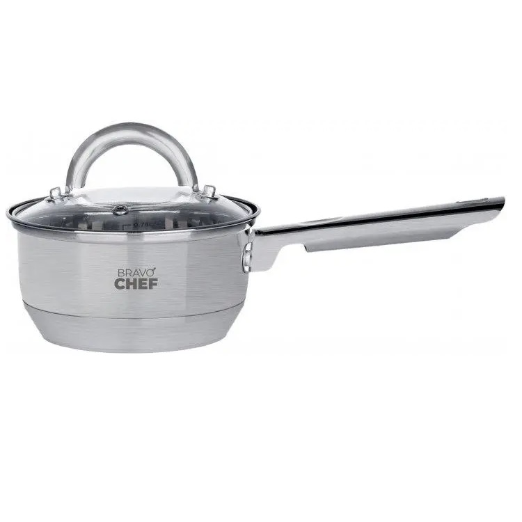 Ковш Bravo Chef с крышкой, 14 см, 1,15 л, серый (BC-4001-14) - фото 1