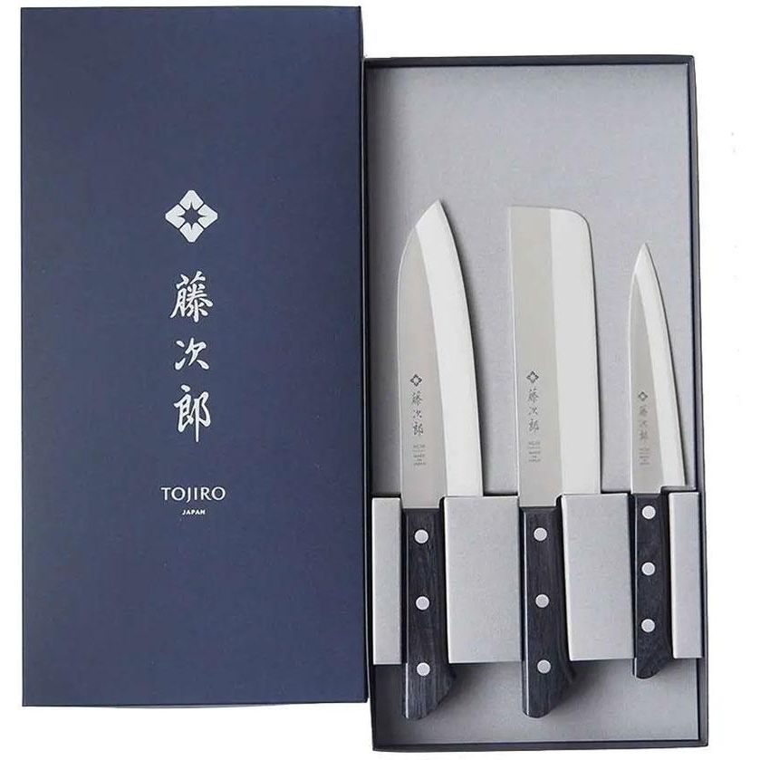 Набір із 3-х кухонних ножів Tojiro Чорний 000291657 - фото 1