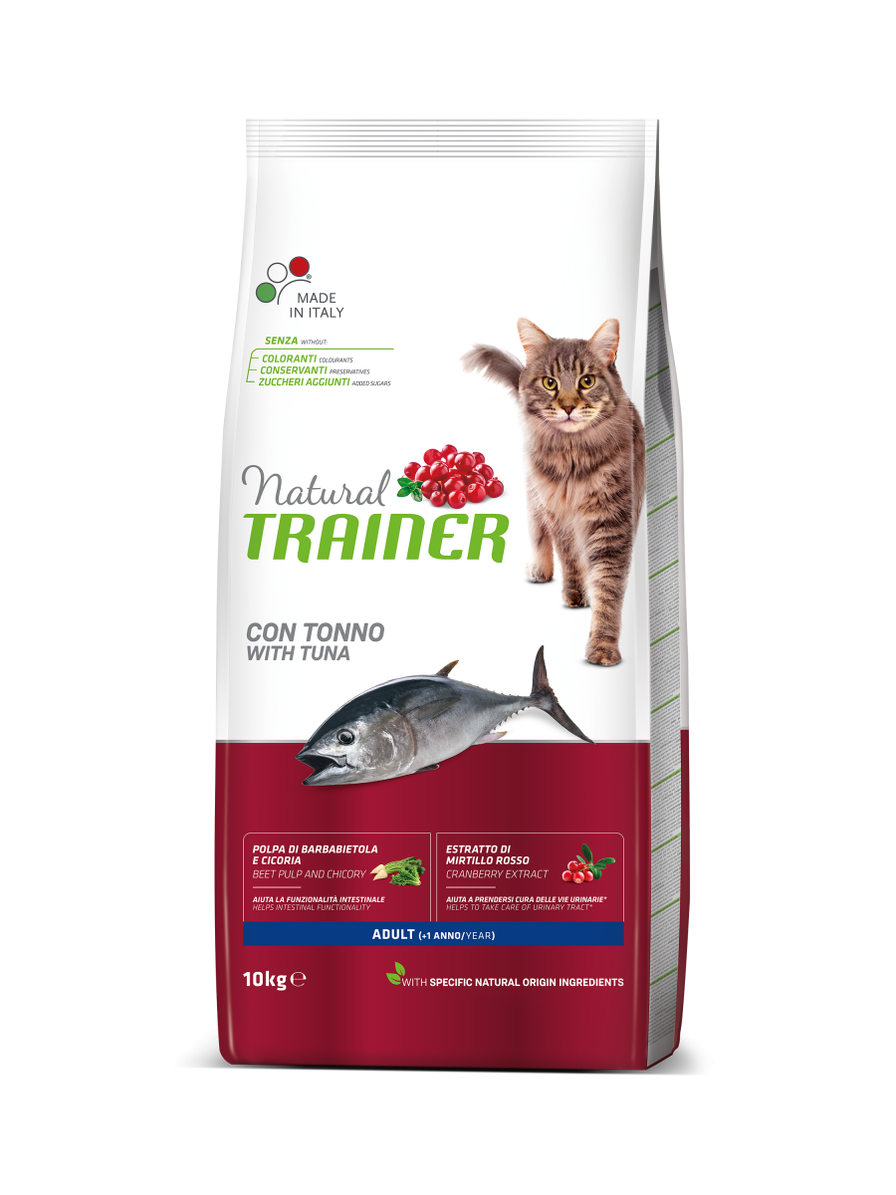 Сухой корм для кошек Trainer Natural Super Premium Adult with Tuna, с тунцом, 10 кг - фото 1