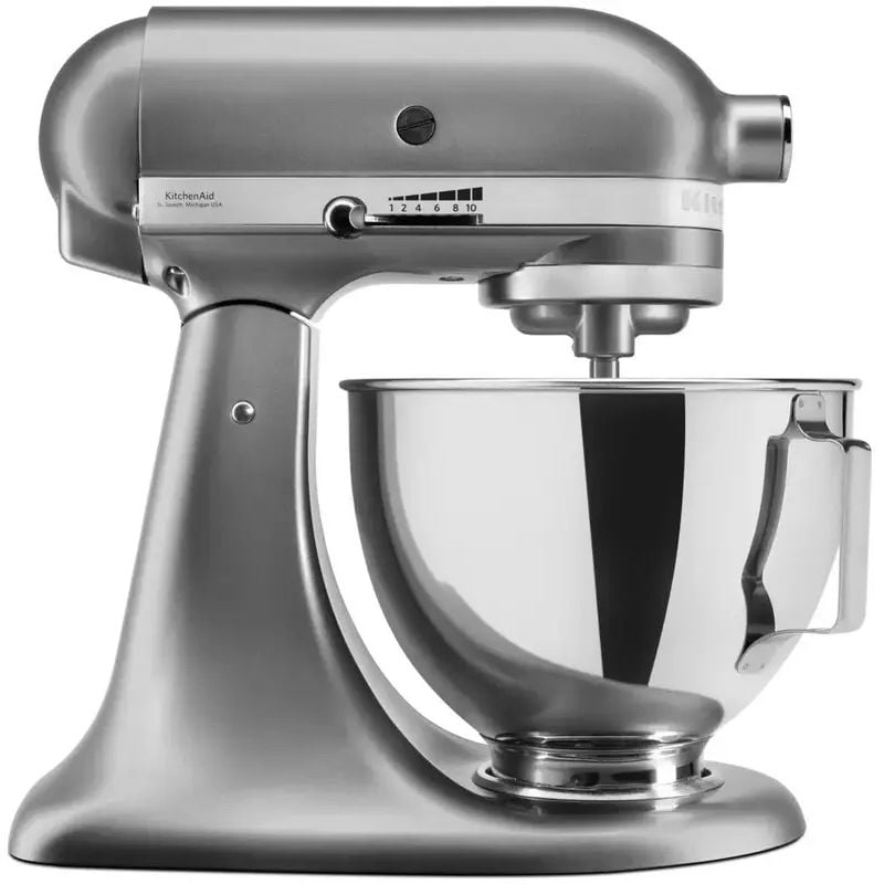 Планетарный миксер KitchenAid 4.3 л серебристый (5KSM95PSECU) - фото 2