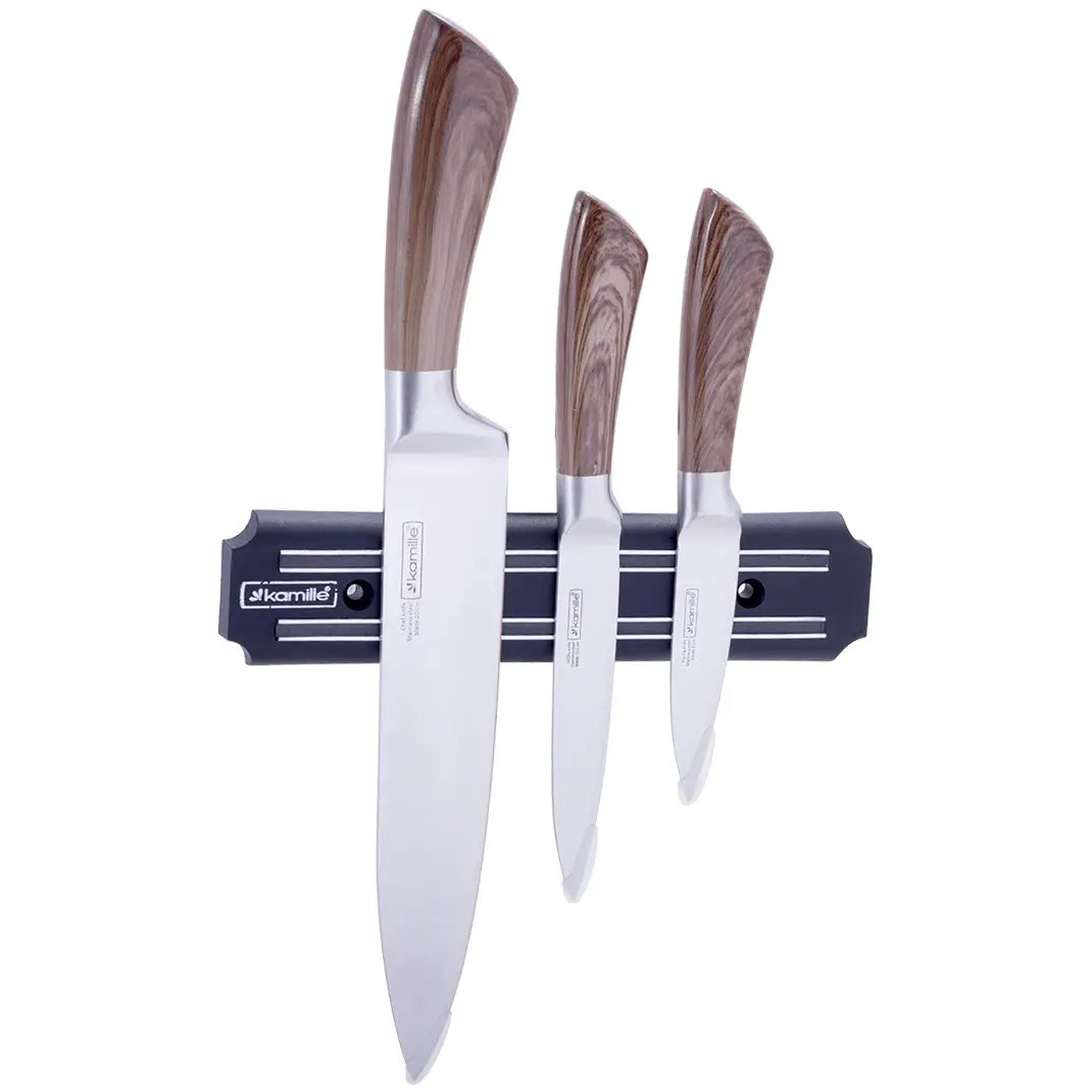 Набір кухонних ножів Kamille: 3 ножі + магнітний тримач 5042 (KM-5042) - фото 2