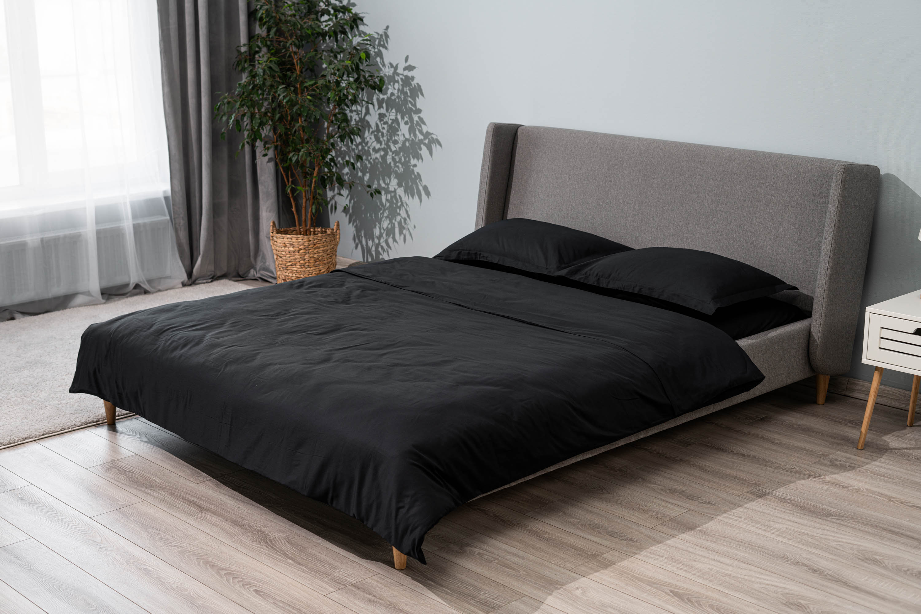 Комплект постельного белья Ardesto Mix&Match Premium сатин двуспальный евро черный (ART2022SL) - фото 14
