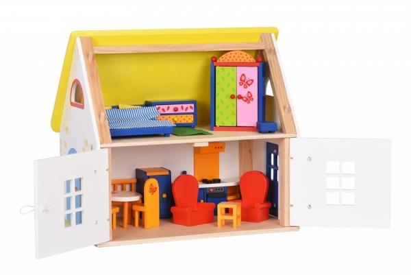 Кукольный домик Goki с мебелью, 19 предметов (51742G) - фото 2
