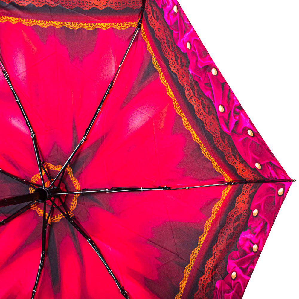 Женский складной зонтик полный автомат Airton 93 см бордовый - фото 3