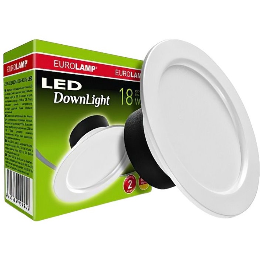 Светодиодный светильник Eurolamp LED Downlight Е 18W 4000K круглый (LED-DLR-18/4(Е) - фото 1