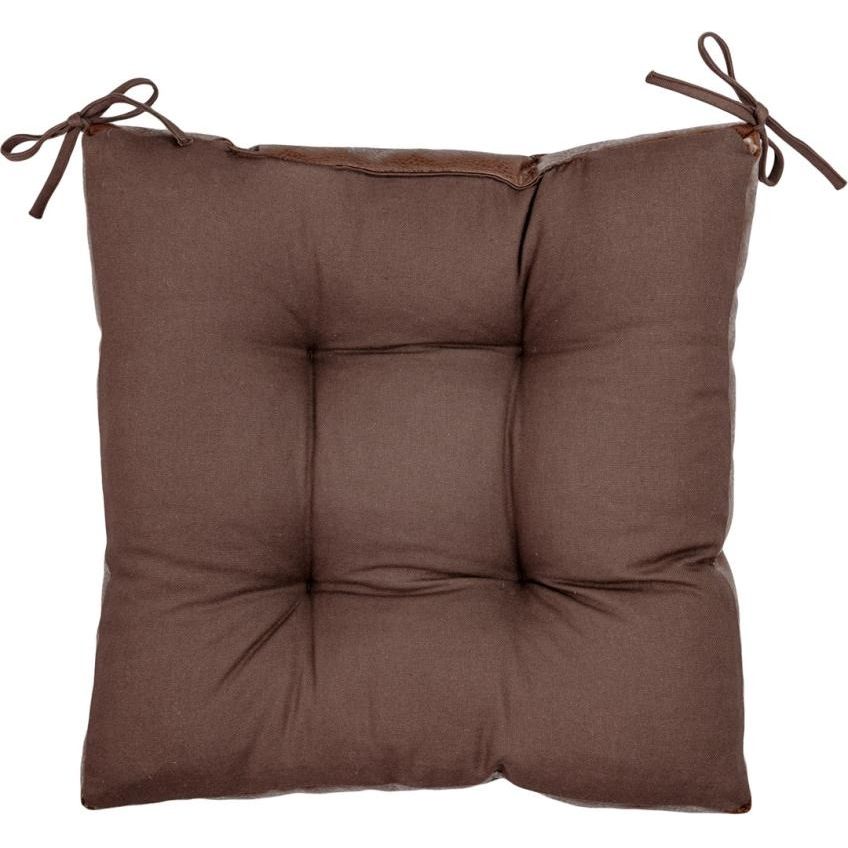 Подушка на стілець Прованс з екошкіри 40х40 см коричнева (34073) - фото 2