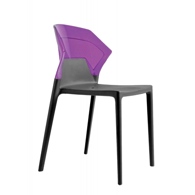 Стул Papatya Ego-S, антрацит сиденье, верх прозрачно-пурпурный (390552) - фото 1