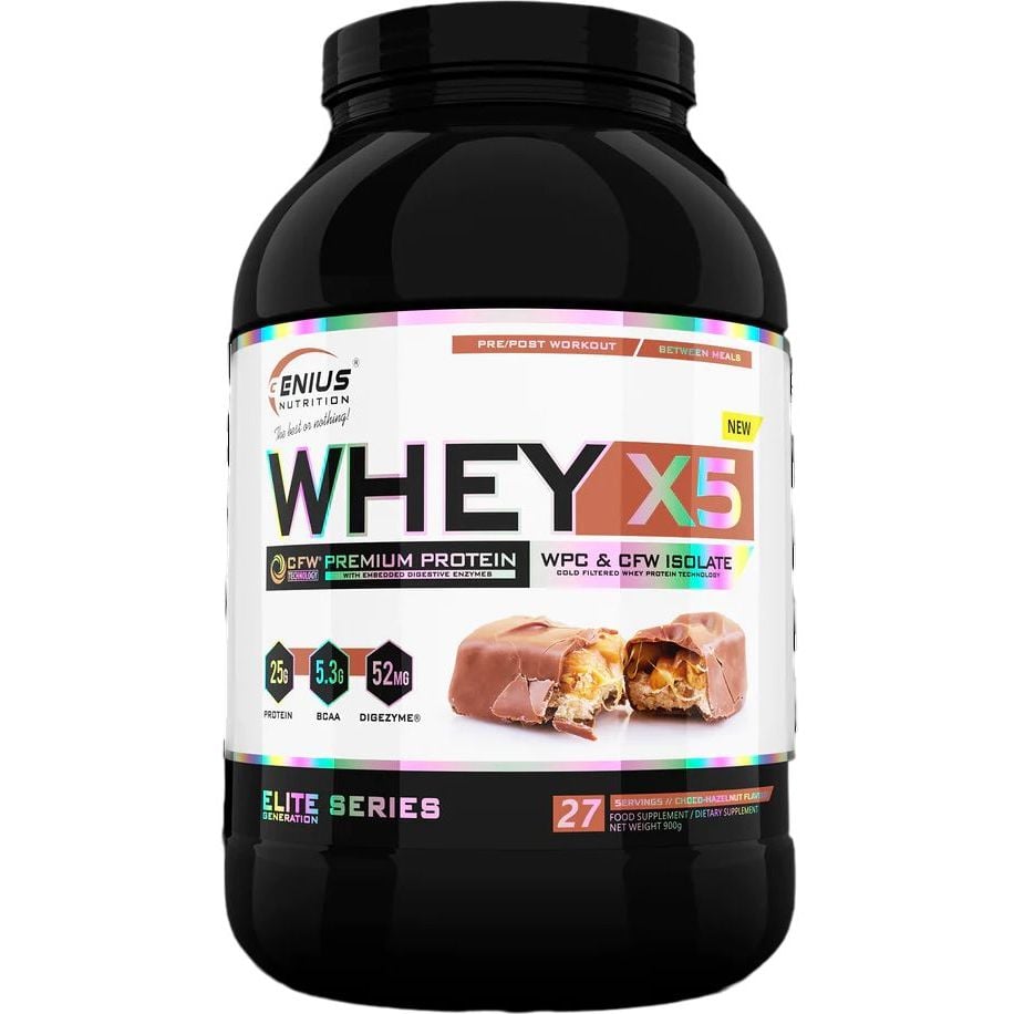 Протеин Genius Nutrition Whey-X5 Сhoco Hazelnut 900 г - фото 1
