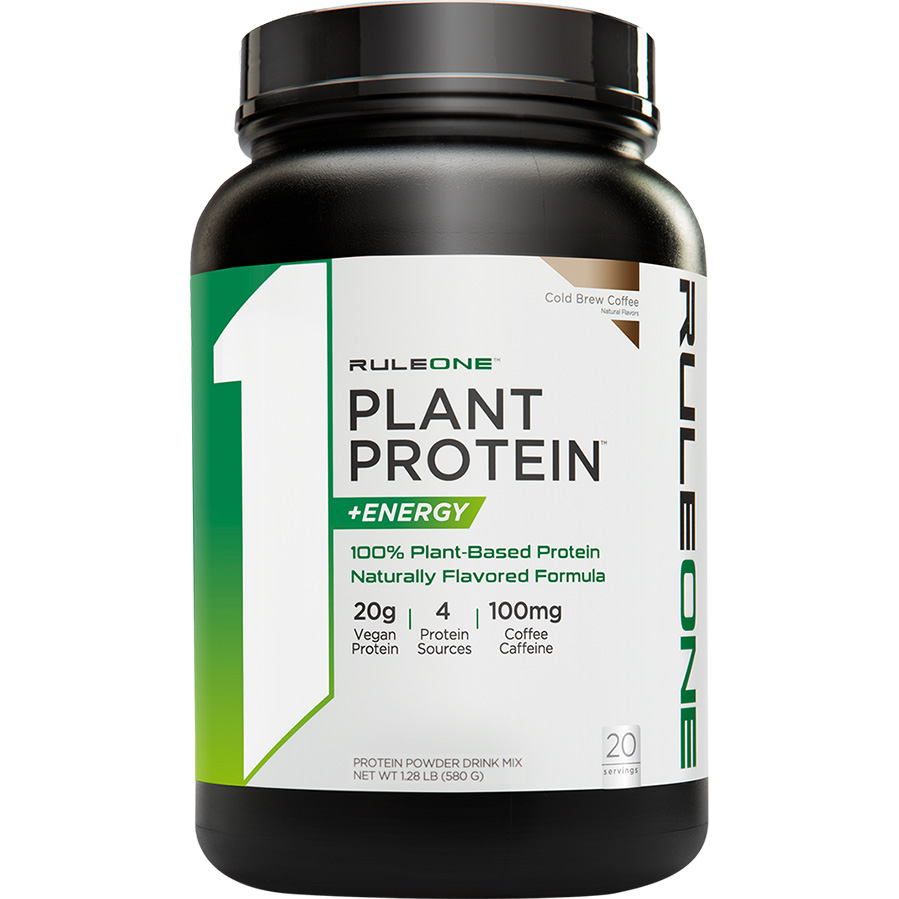 Протеин Rule 1 R1 Plant Protein + Energy Холодный кофе 640 г - фото 1