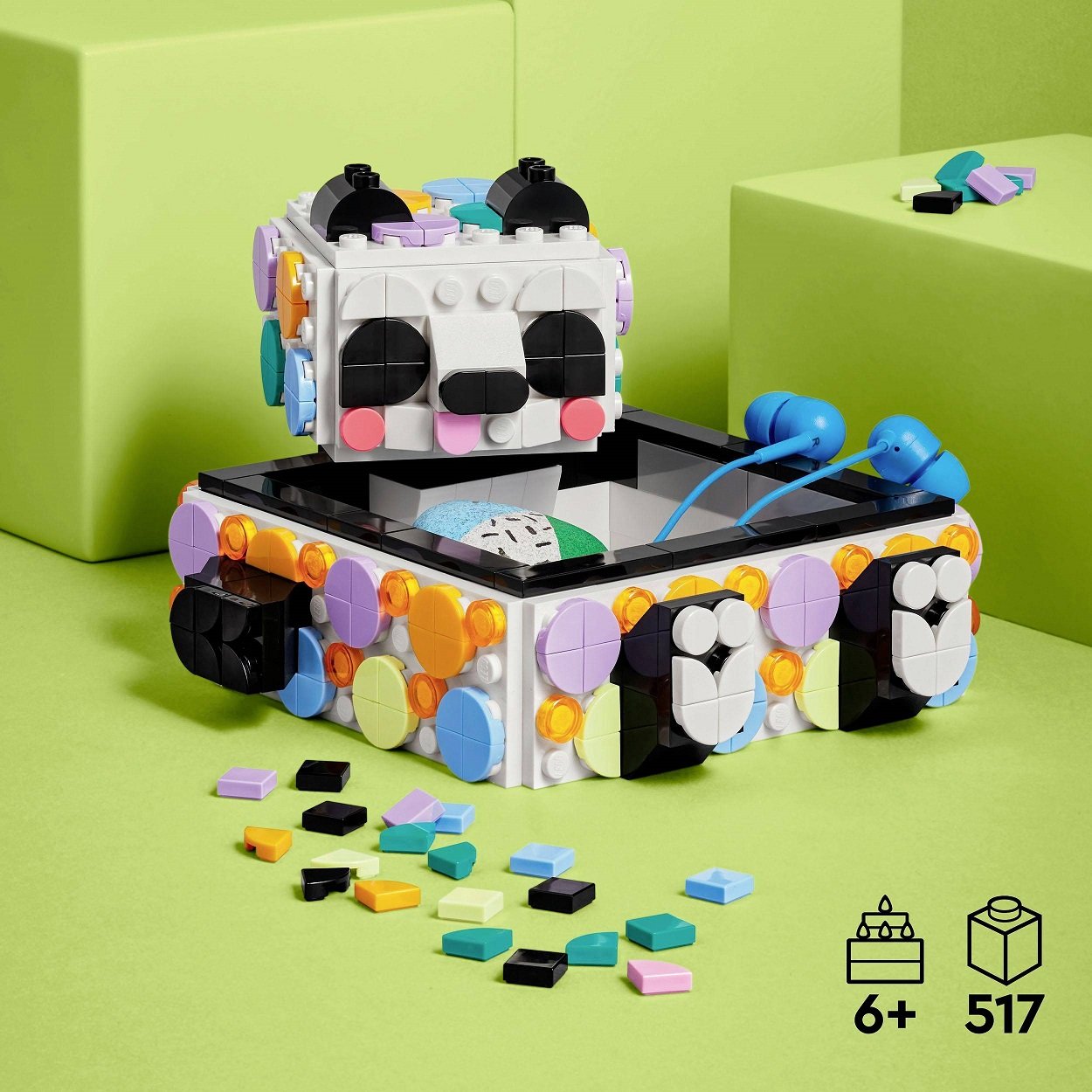 Конструктор LEGO DOTs Ящик с милой пандой, 517 деталей (41959) - фото 5