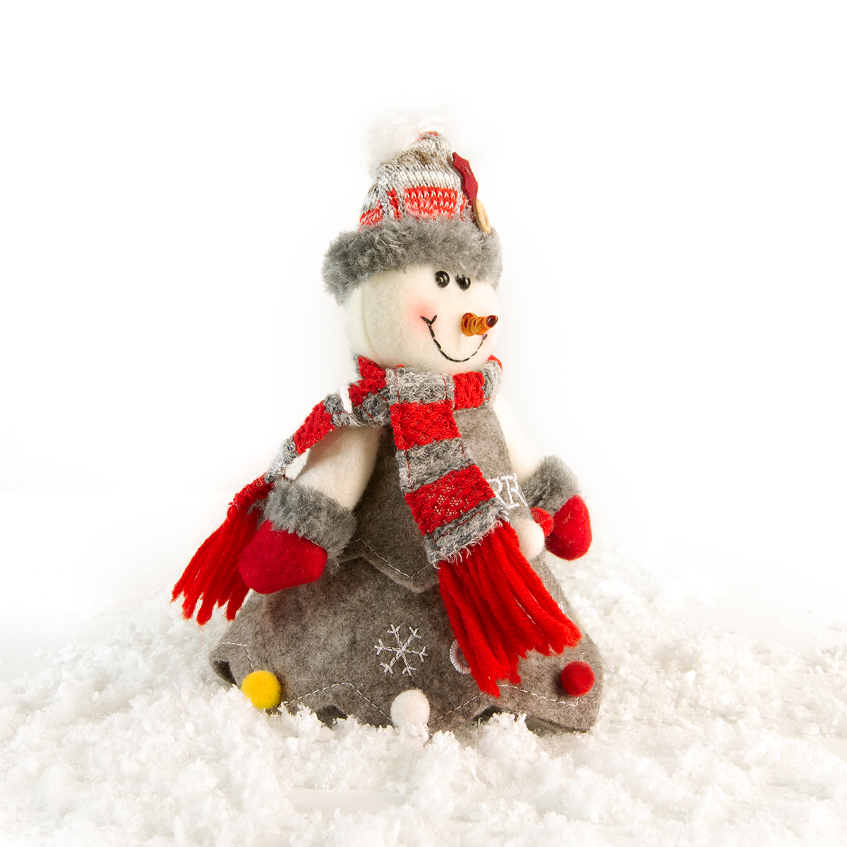 Мешочек для подарков МВМ My Home Снеговик 20х15х15 см серый (DH-NY-24 GRAY) - фото 2