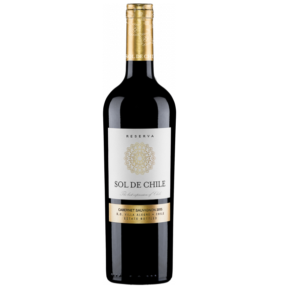 Вино Sol de Chile Cabernet Sauvignon reserva красное сухое,13,5%, 2015, 0,75 л - фото 1