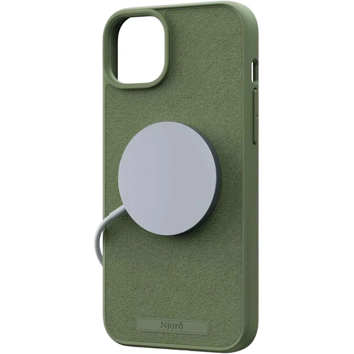 Чехол-накладка Njord Suede MagSafe Case Olive для iPhone 15 - фото 3