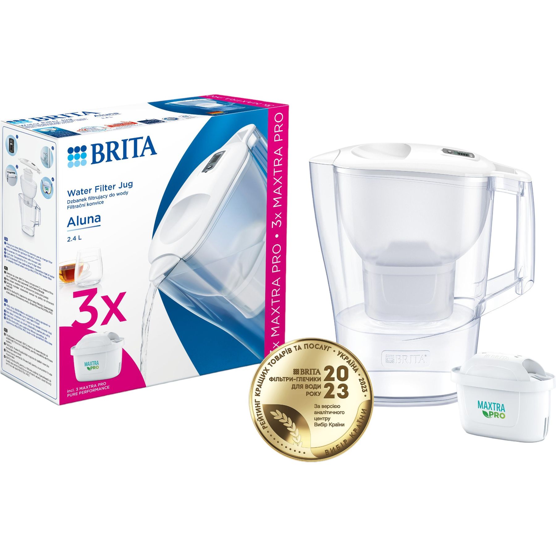 Фільтр-глечик Brita Aluna Memo MXpro білий 2.4 л + 3 картриджі (1053054) - фото 3