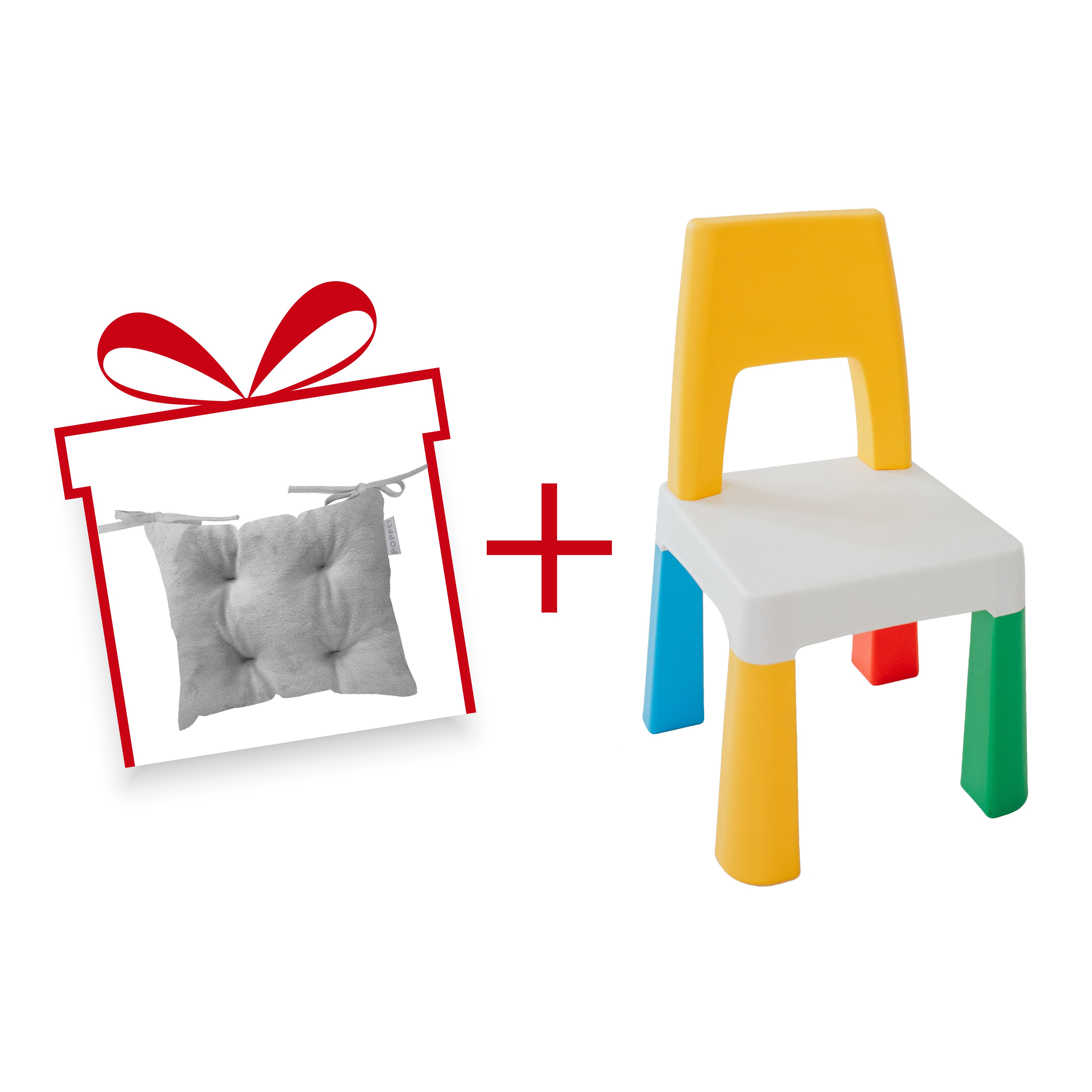 Фото - Детская мебель Комплект Poppet Color Yellow Стільчик + Подушка на стілець 55х28х28 см (PP