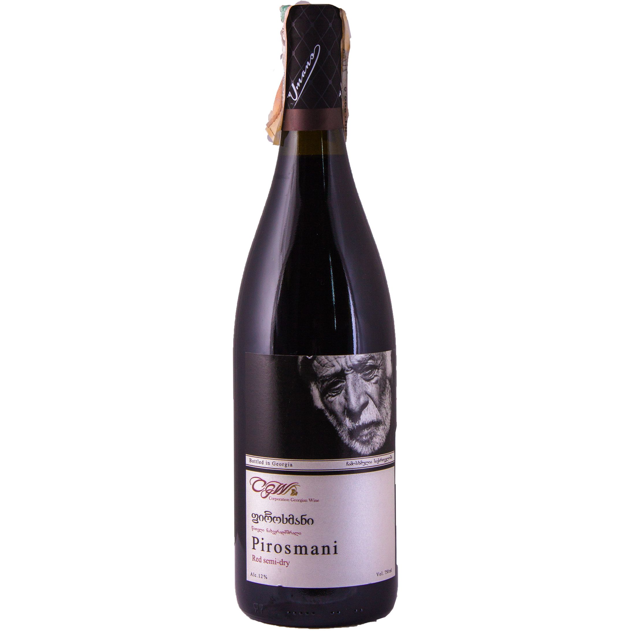 Вино Umano Pirosmani, червоне, напівсухе, 0,75 л - фото 1