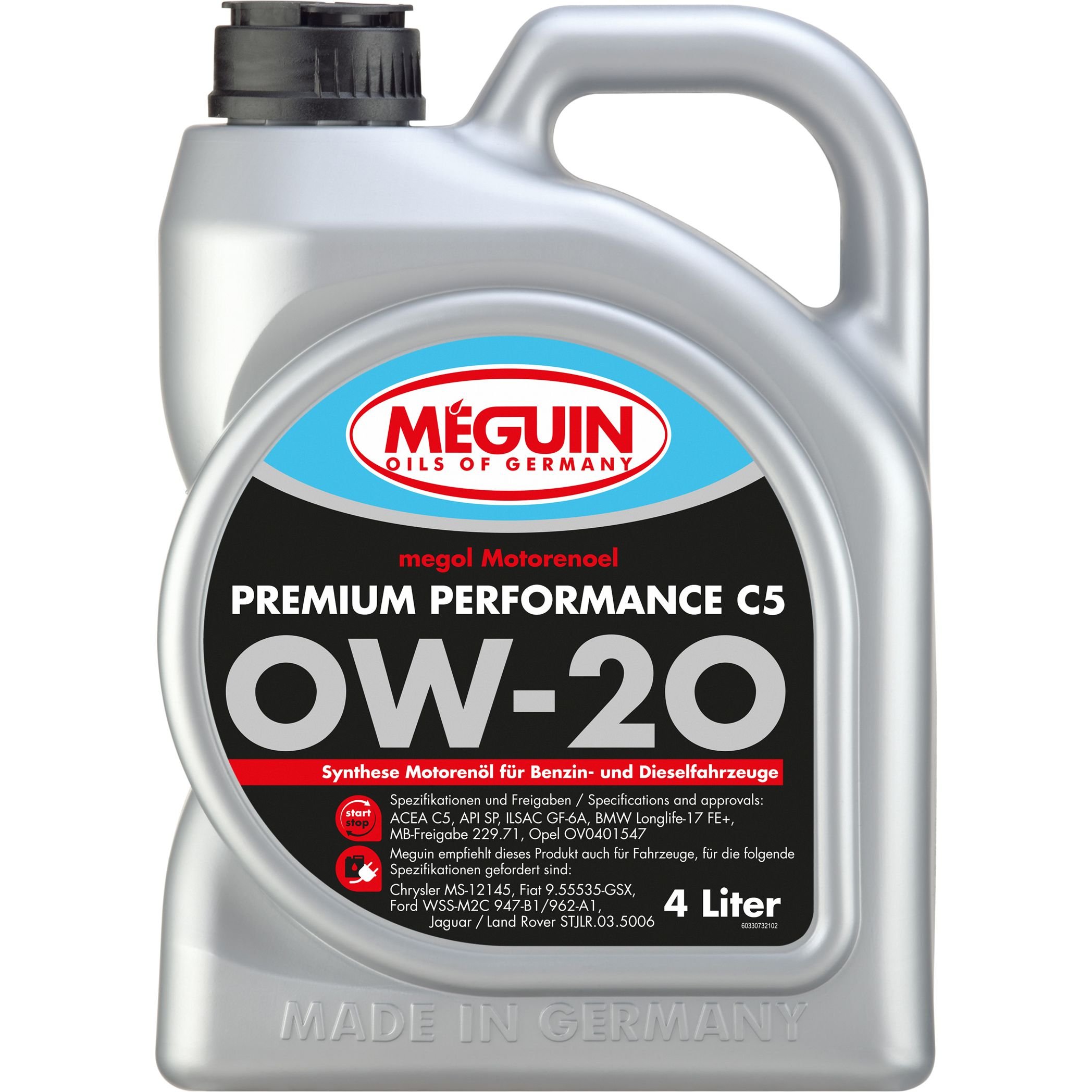 Моторна олива Meguin Premium Performance SAE 0W-20 4 л - фото 1
