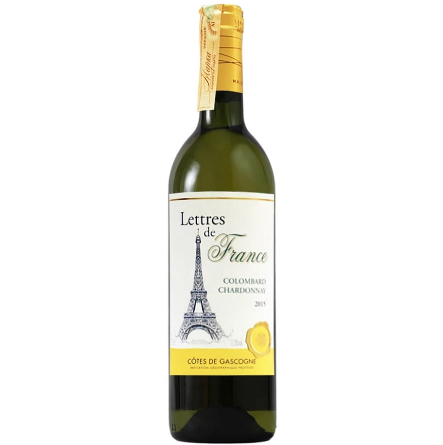 Вино Maison Bouey Lettres de France Colombard Chardonnay, белое, сухое, 11,5%, 0,75 л (8000015030427) - фото 1