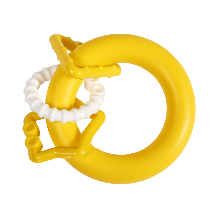 Погремушка Lindo Кольцо с кольцами, желтый (1619 желт) - фото 1