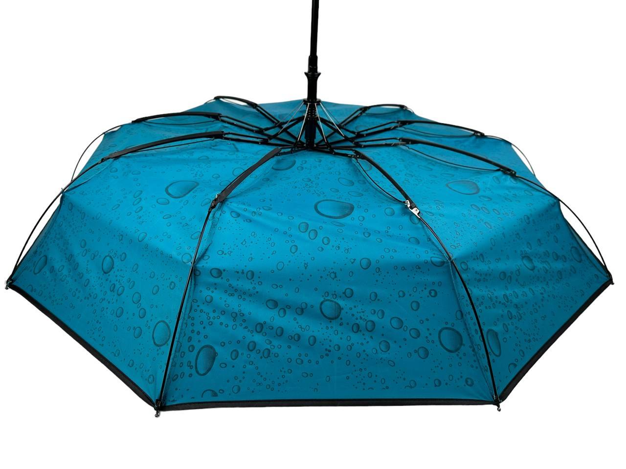 Жіноча складана парасолька напівавтомат Toprain 99 см бірюзова - фото 6