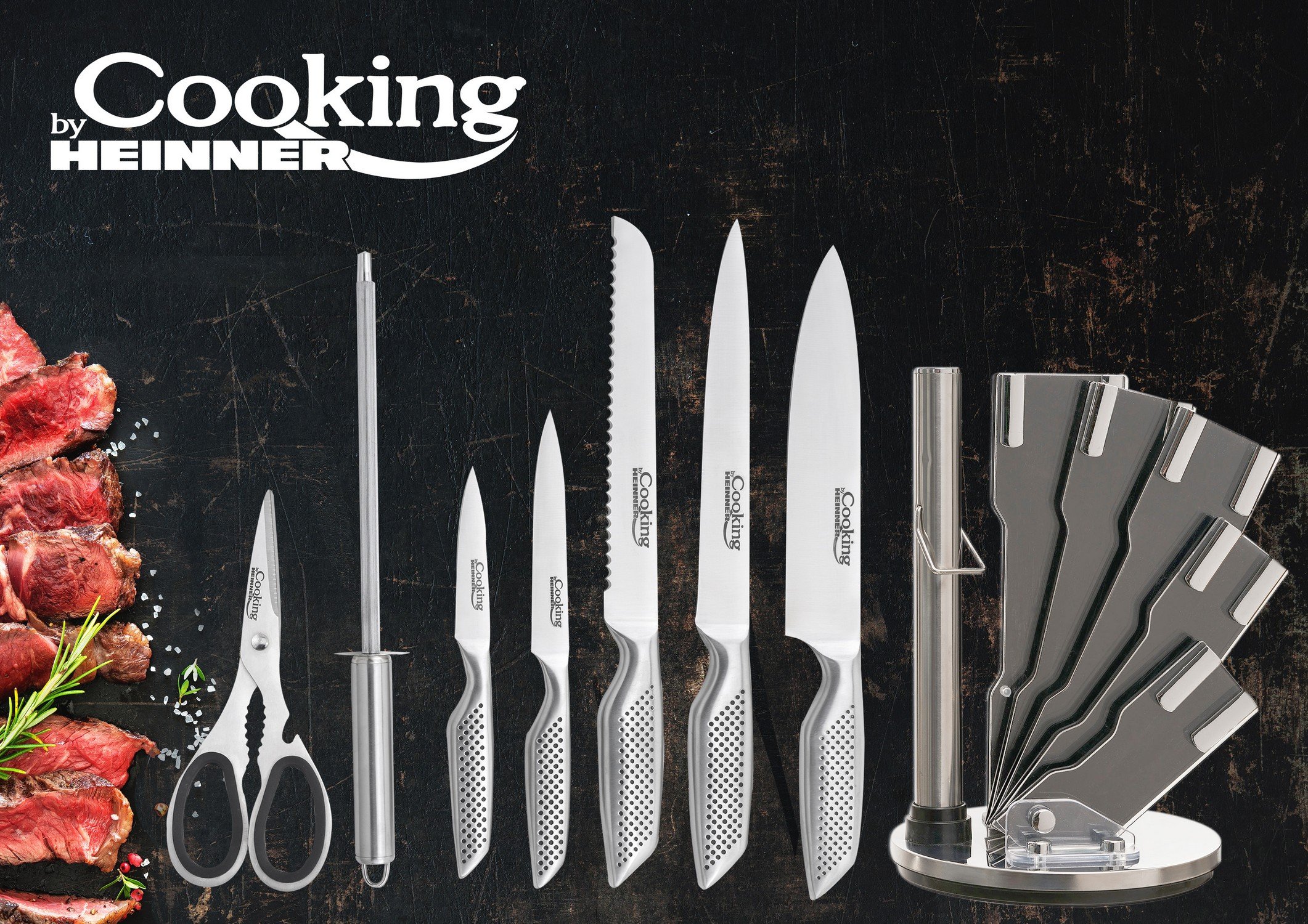 Набір кухонних ножів Heinner Magnium з фіксованим лезом, 8 предметів (HR-GL-8PCS) - фото 5