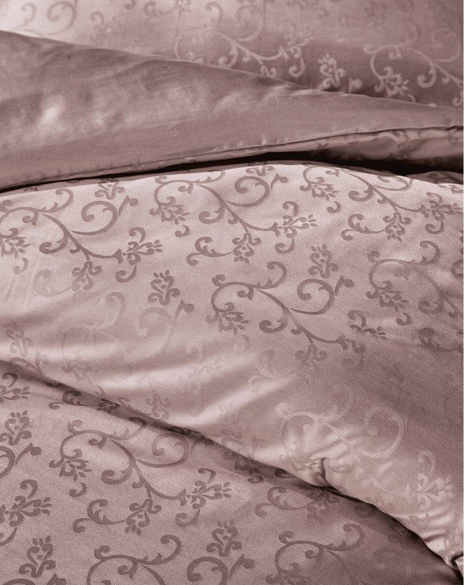 Комплект постельного белья Victoria Deluxe Jacquard Sateen Rimma, 200x220, сатин, жаккард, капучино (2200000548795) - фото 2