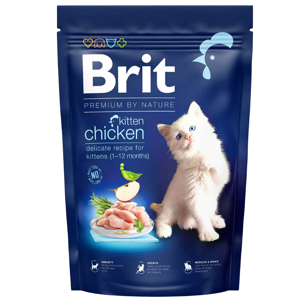 Сухий корм для кошенят Brit Premium by Nature Cat Kitten, 1,5 кг (з куркою) - фото 1