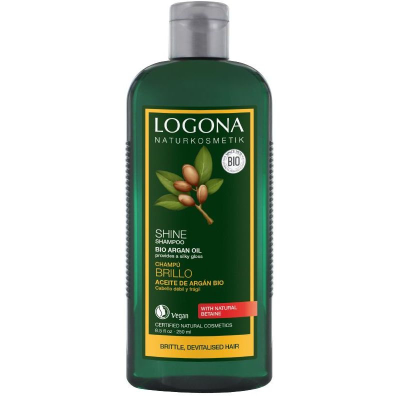 Біо-Шампунь Logona блиск і відновлення, з аргановим маслом, для пошкодженого волосся, 250 мл - фото 1