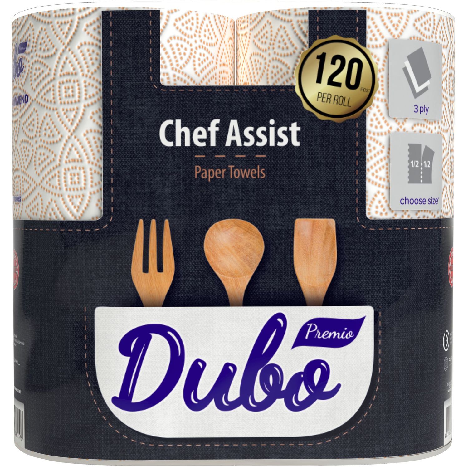Паперові рушники Диво Premio Chef Assist, тришарові, 2 рулони - фото 1