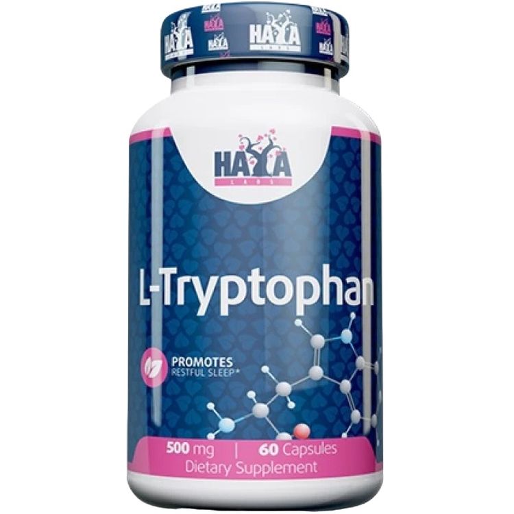 Аминокислота L-триптофан Haya Labs L-Tryptophan 500 мг 60 капсул - фото 1
