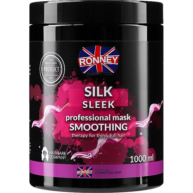 Маска для тонкого та тьмяного волосся Ronney Professional Silk Sleek Smoothing 1 л - фото 1