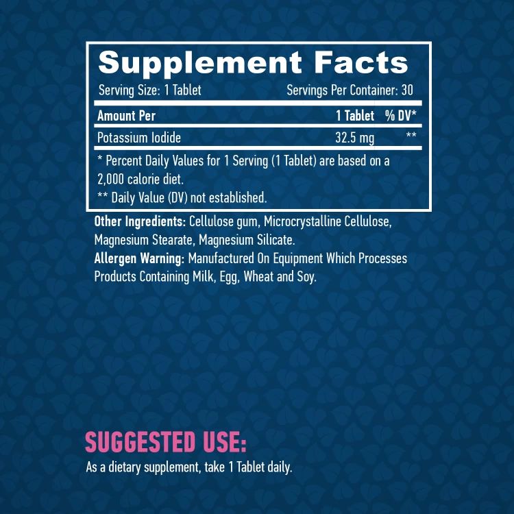 Йодид Калия Haya Labs Potassium Iodide 32.5 мг 30 таблеток (820753) - фото 2