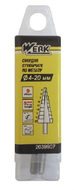 Cверло по металлу Werk ступенчатое 4-20 мм (88827) - фото 2