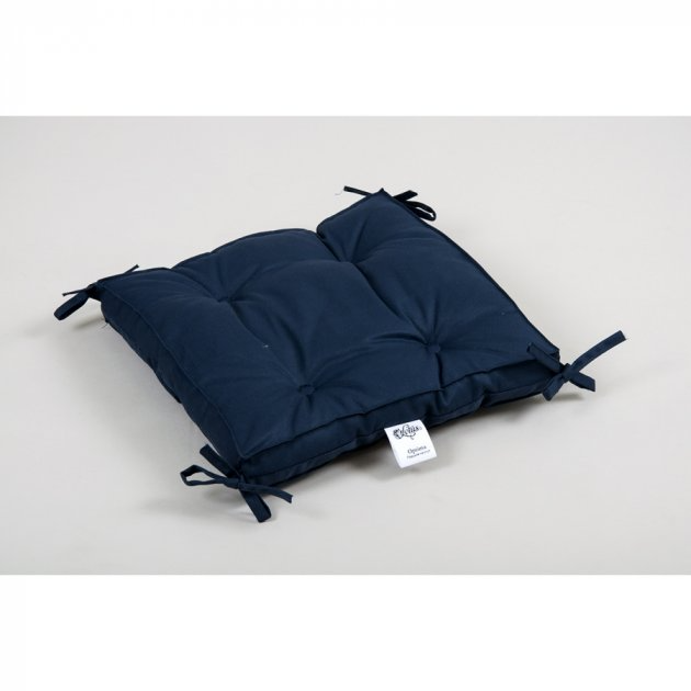 Подушка на стілець Lotus Optima із зав'язками, 40х40х5 см, синій (2000022086172) - фото 2