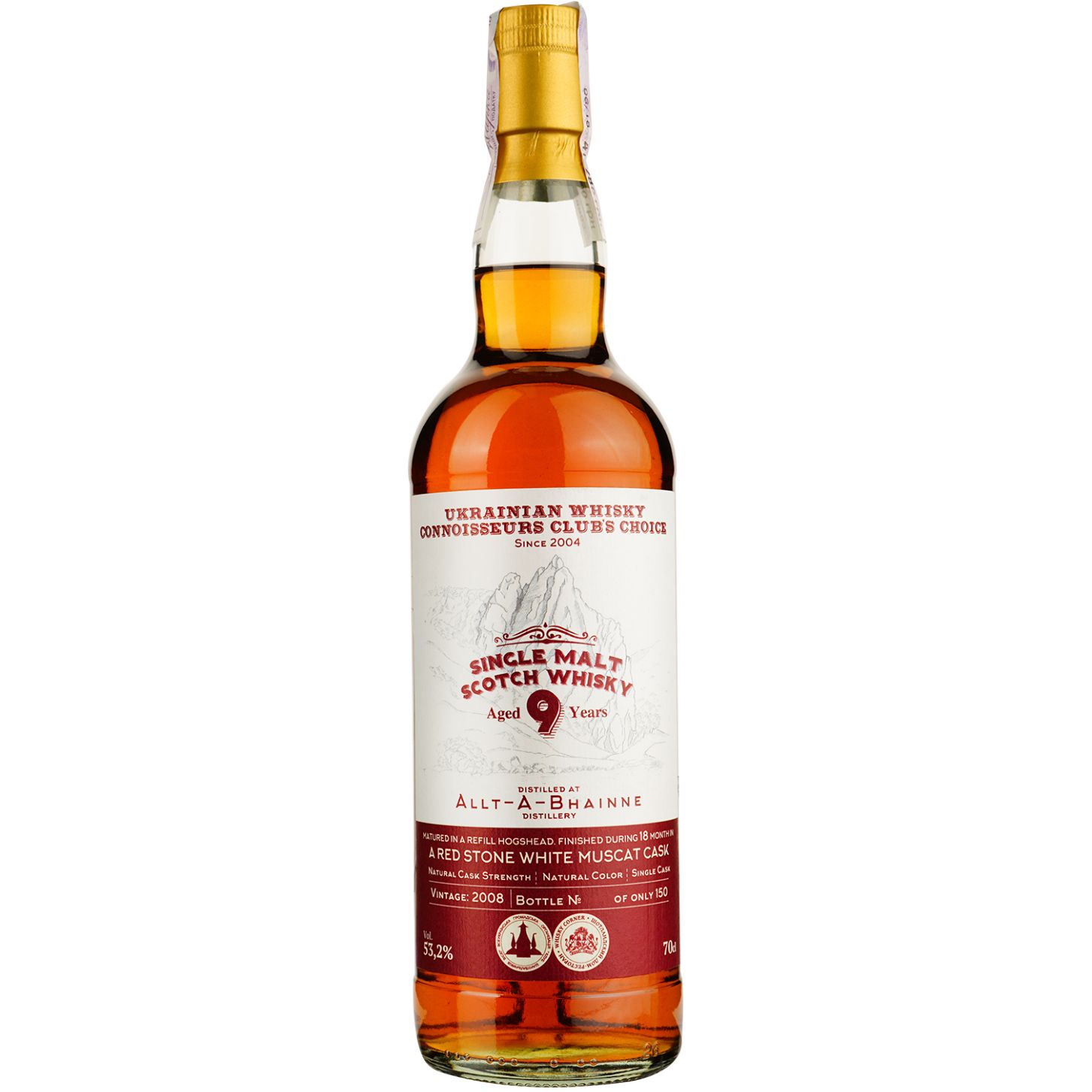 Віскі Allt-A-Bhainne 9 Years Old White Muscat Red Stone Single Malt Scotch Whisky, у подарунковій упаковці, 53,2%, 0,7 л - фото 2