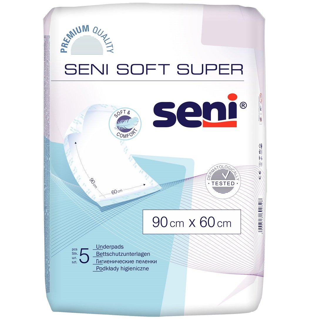 Одноразовые пеленки Seni Soft Super, 90х60 см, 5 шт. (SE-091-SU05-003) - фото 1