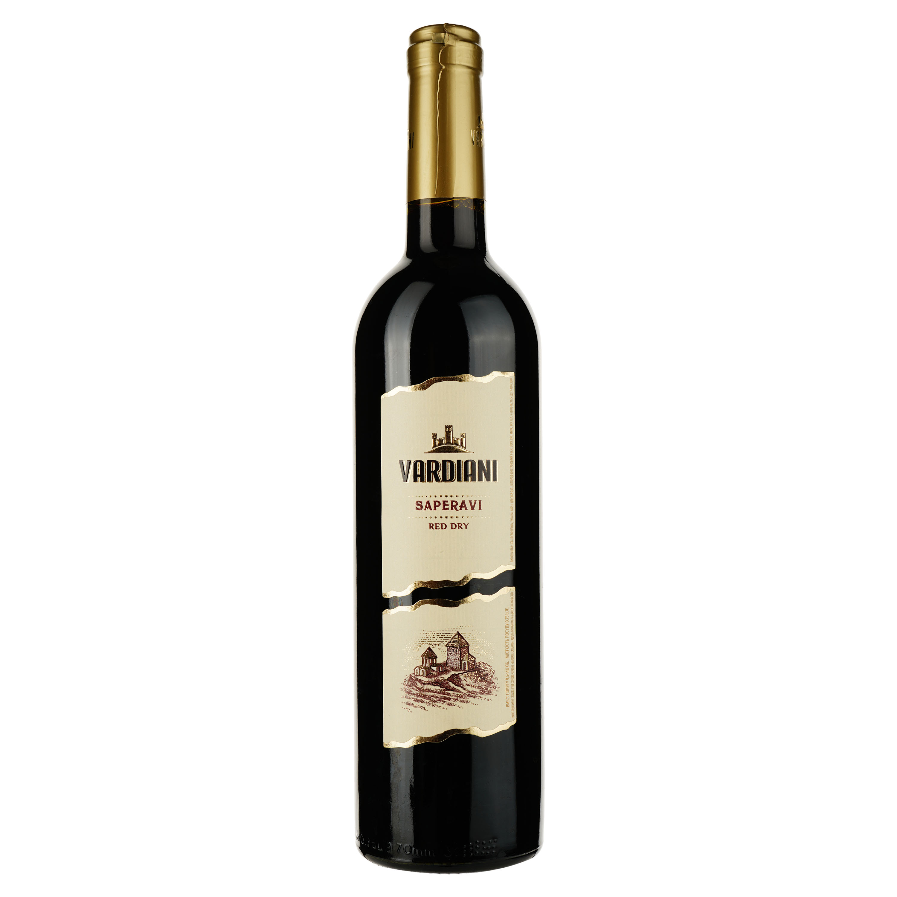 Вино Vardiani Сапераві, червоне, сухе, 9,5-14%, 0,75 л - фото 1