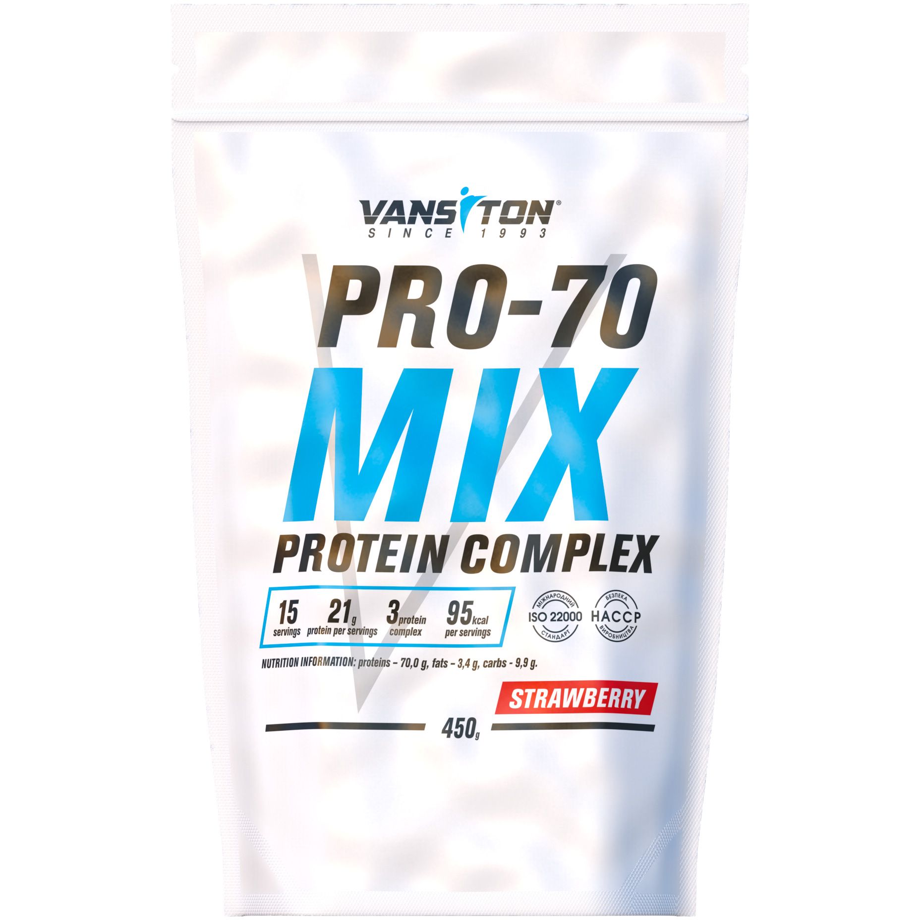 Протеїн Vansiton Pro-70 Strawberry 450 г - фото 1