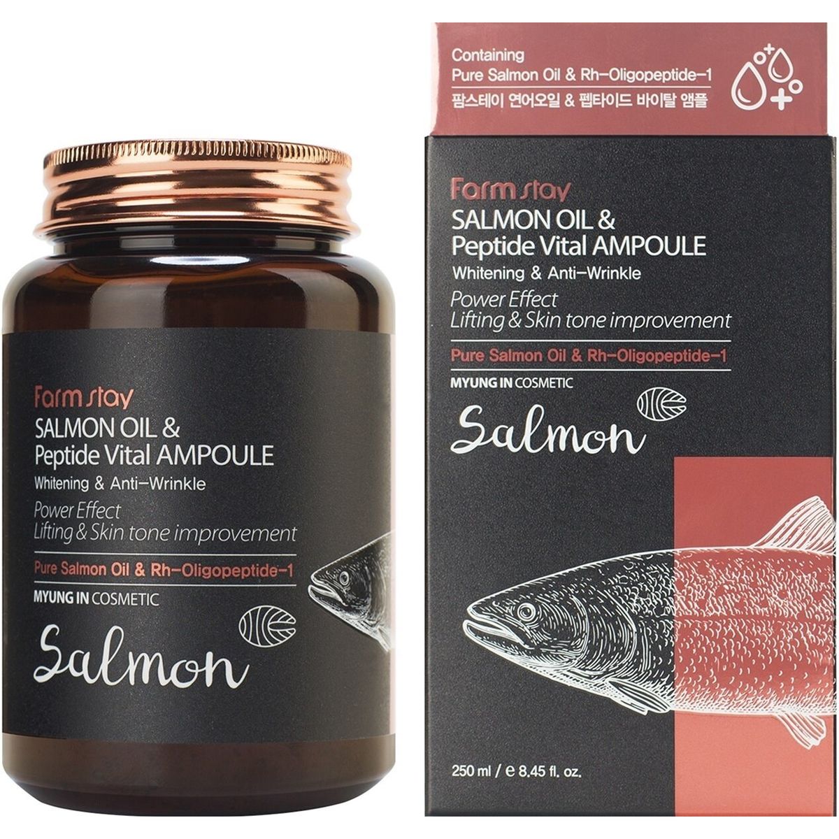 Сыворотка для лица FarmStay Salmon Oil & Peptide Vital Ampoule 250 мл - фото 1