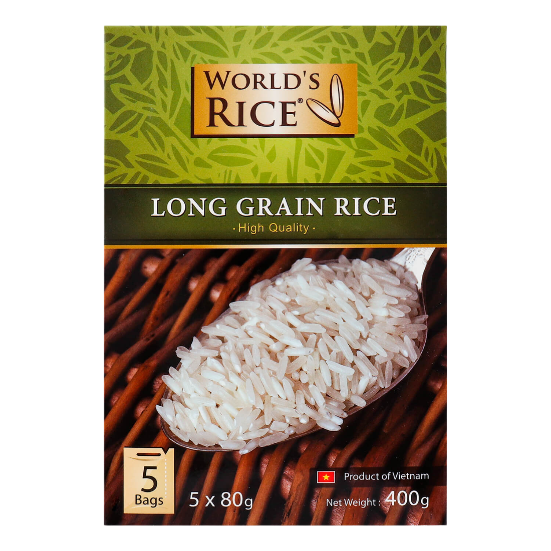 Рис World's rice Вьетнамский, 400 г (5 пакетов по 80 г) (476244) - фото 1