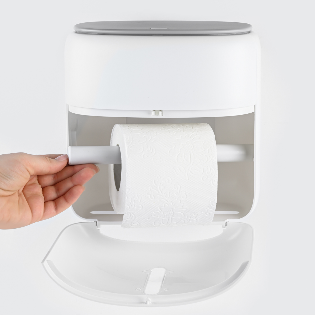 Тримач для туалетного паперу МВМ My Home 230x162x235 мм (BP-44 WHITE/GRAY) - фото 6