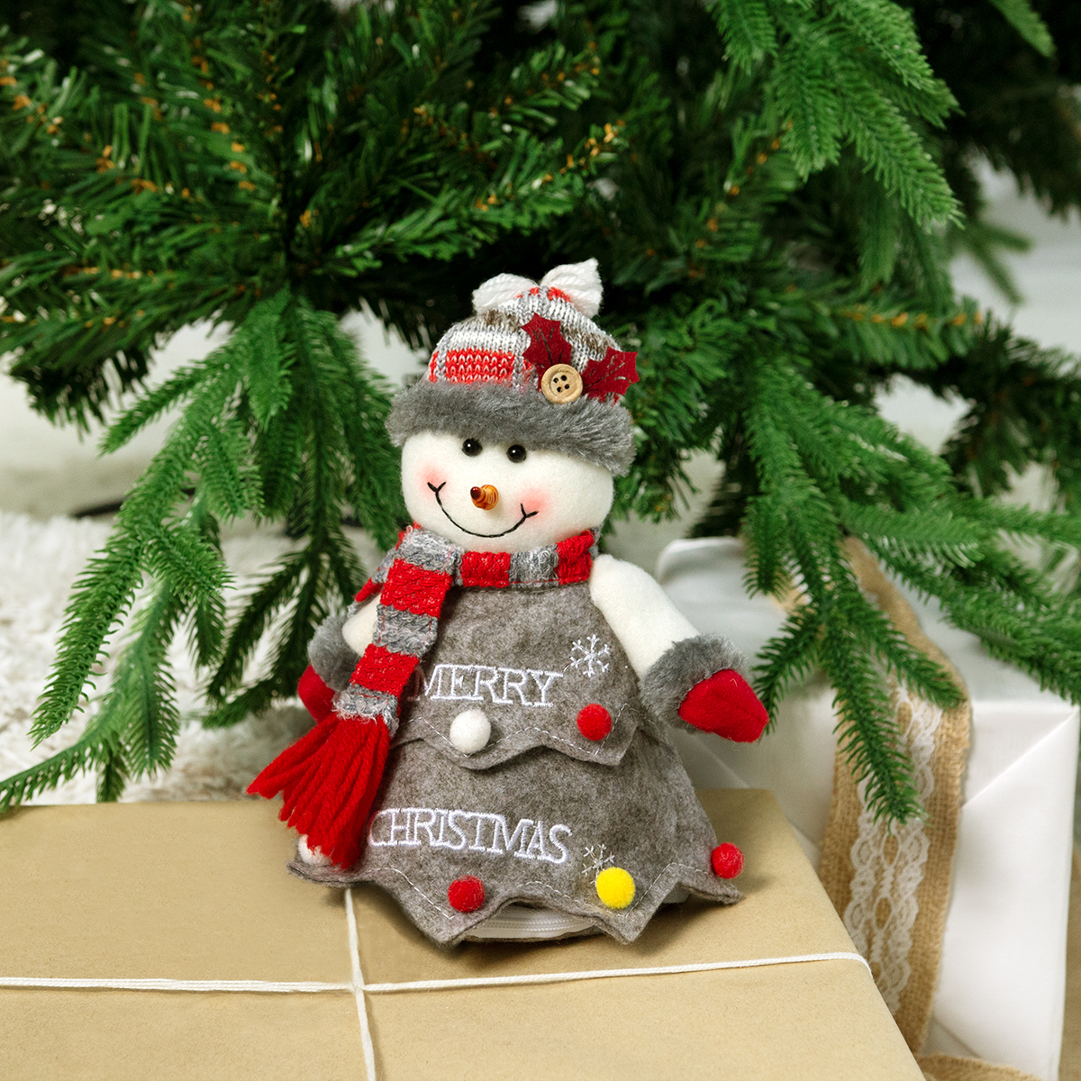 Мешочек для подарков МВМ My Home Снеговик 20х15х15 см серый (DH-NY-24 GRAY) - фото 6